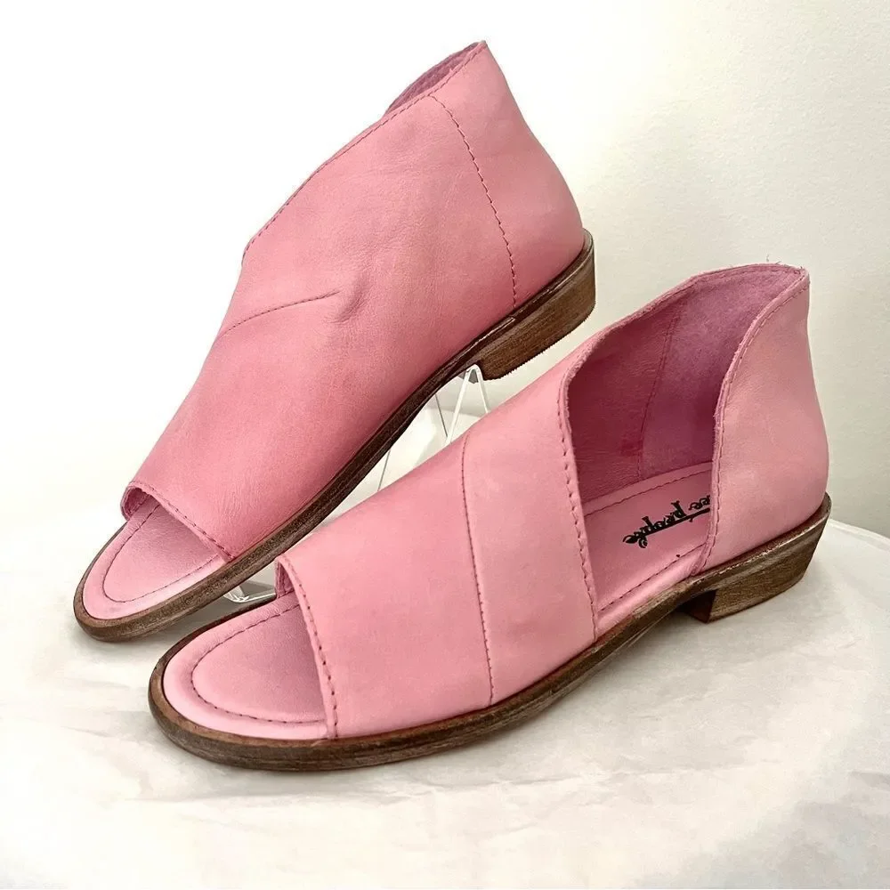 Free People Mount Blanc Pink Leather Sandal in Sz 8.5 (39) New in Box - Picture 6 of 13
